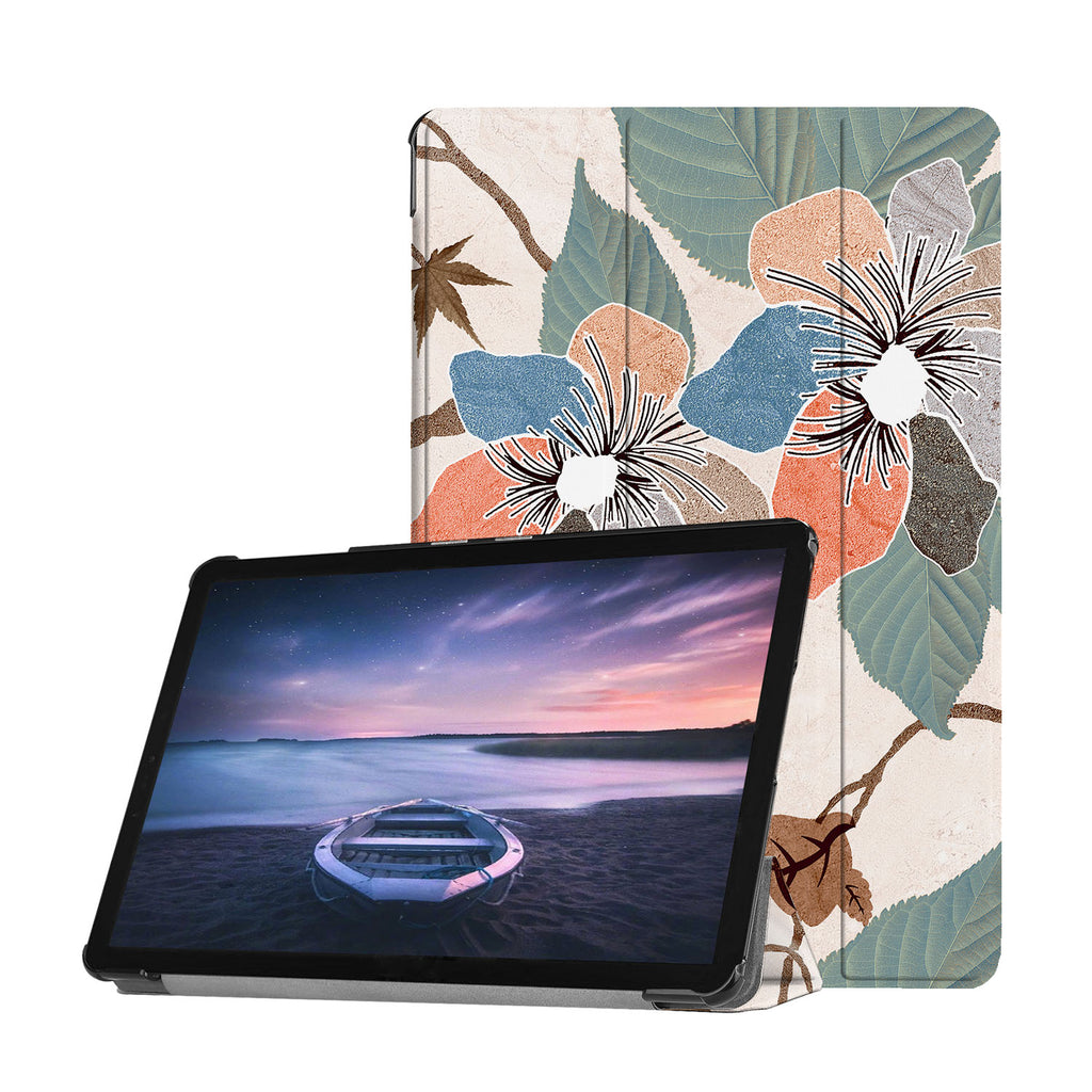 Personalized Samsung Galaxy Tab Case with Artistic Flower design provides screen protection during transit