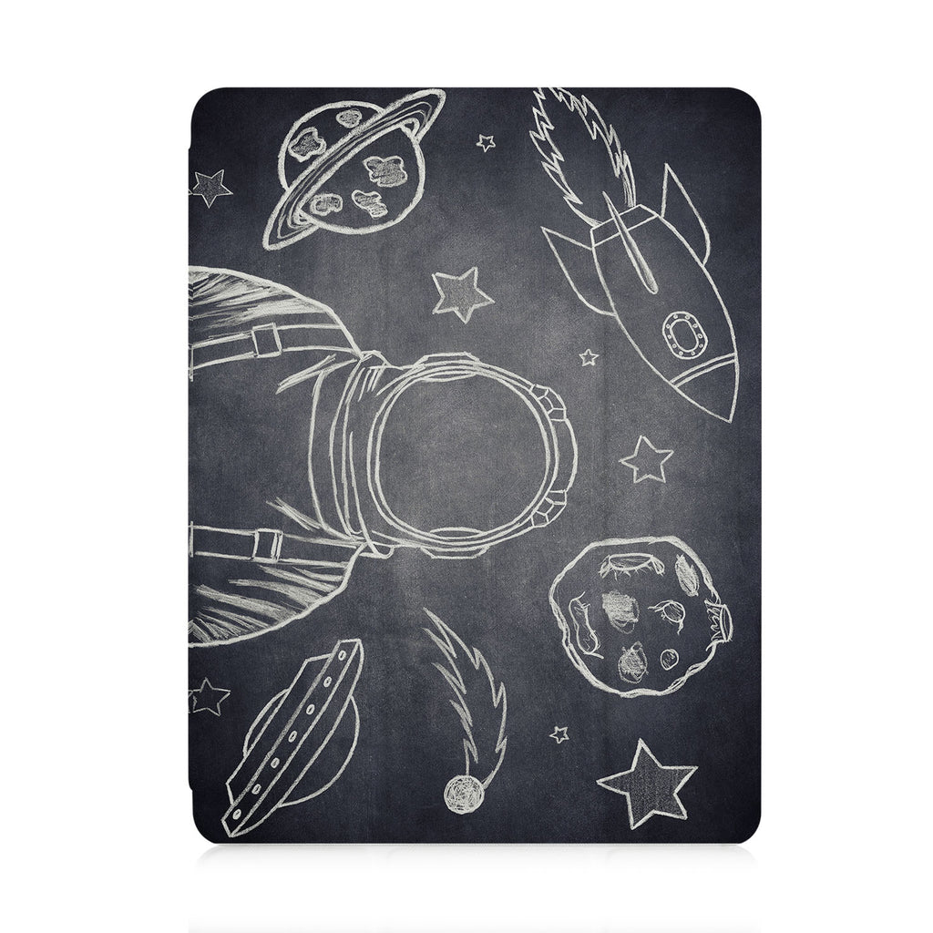front and back view of personalized iPad case with pencil holder and 03 design