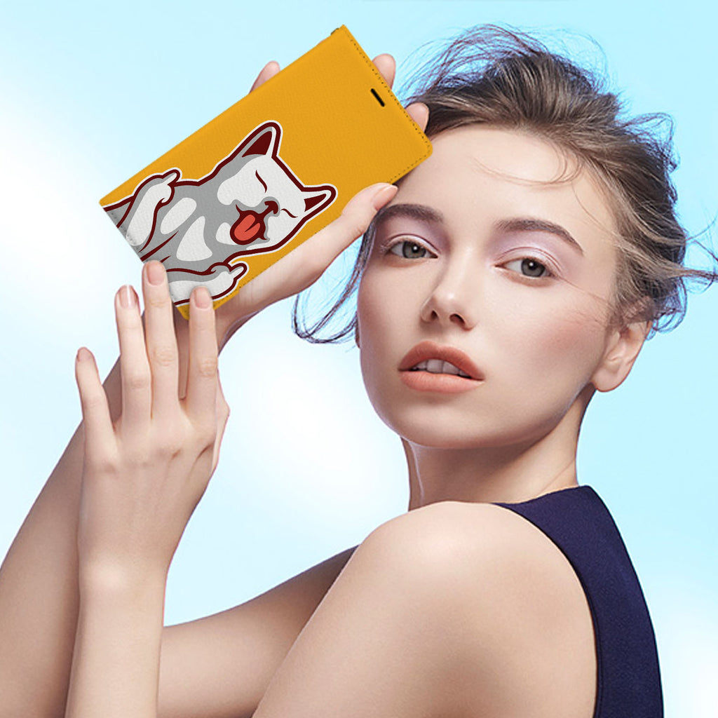 Personalized iPhone Wallet Case with Cat Fun desig marries a wallet with an Samsung case, combining two of your must-have items into one brilliant design Wallet Case.