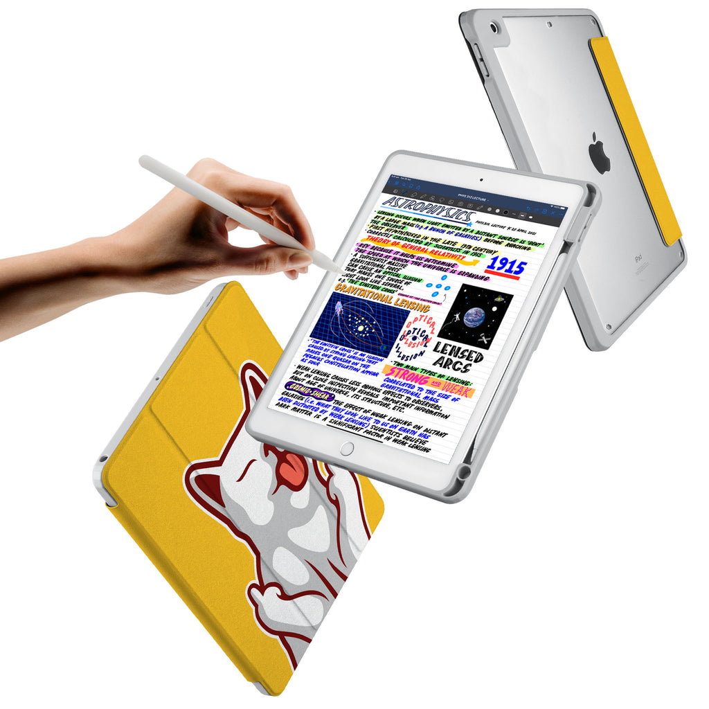 Vista Case iPad Premium Case with Cat Fun Design has trifold folio style designed for best tablet protection with the Magnetic flap to keep the folio closed.