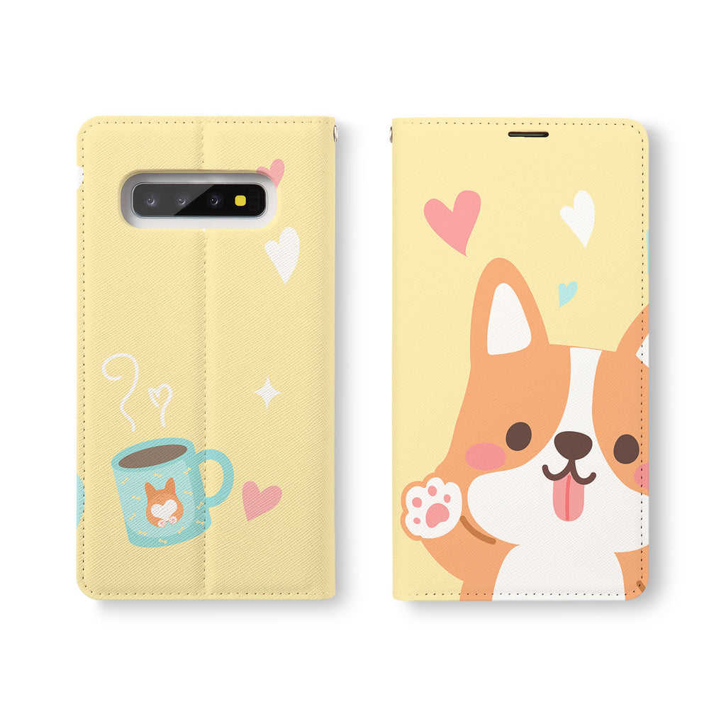 Personalized Samsung Galaxy Wallet Case with CorgiTang desig marries a wallet with an Samsung case, combining two of your must-have items into one brilliant design Wallet Case.
