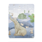 front view of personalized iPad case with pencil holder and Rainforest Animals design