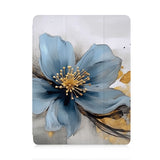 front view of personalized iPad case with pencil holder and Artistic Flower design