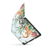 personalized iPad case with pencil holder and Rainforest Animals design