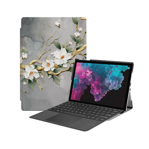 the Hero Image of Personalized Microsoft Surface Pro and Go Case with Flower Painting design