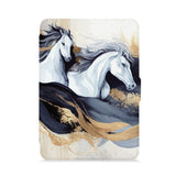 front view of personalized kindle paperwhite case with Horses design