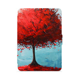 front view of personalized kindle paperwhite case with Tree Painting design