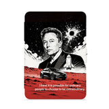 front view of personalized kindle paperwhite case with Elon Musk SpaceX design