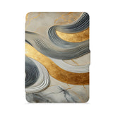 front view of personalized kindle paperwhite case with Marble design