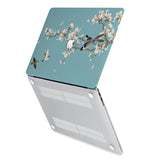 hardshell case with Birds design has rubberized feet that keeps your MacBook from sliding on smooth surfaces