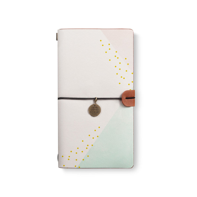 the front top view of midori style traveler's notebook with Simple Scandi Luxe design